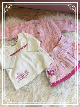 Driedelig roze-wit setje van Name It - maat 56