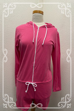 Roze jumpsuit met rits in maat M