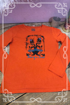 Oranje trui met print van het Merk - Girls Will Be Girls - Maat 158-164