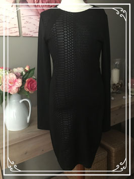 Zwarte jurk met slangenprint - Maat XS