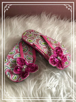 Roze vrolijke teen slippertjes maatje 27