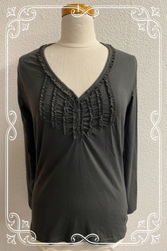 Nieuw! Donkergrijze longsleeve met sierlijke randen van Hema maat L