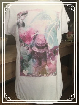 Wit t-shirt met leuke opdruk maat 158-164