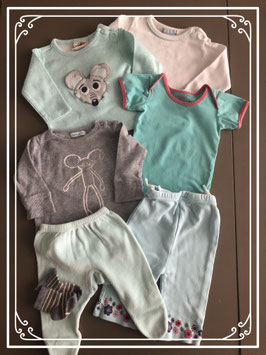 Turquoise en grijze setjes - Maat 50-56