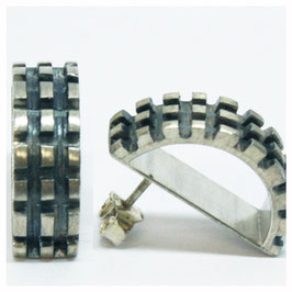 Ohrstecker, Silber, geschwärzt