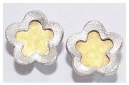 Ohrstecker, bicolor, in Blumenform