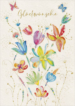 Blumenillustration Glückwünsche groß