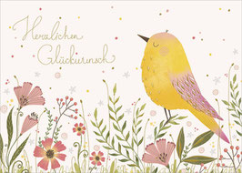 Gelber Vogel Herzlichen Glückwunsch
