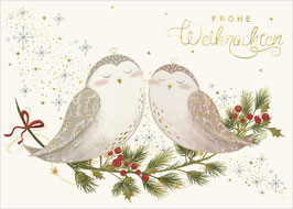 Zwei Eulen Frohe Weihnachten