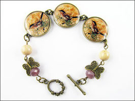 Brauner Vogel-Armband – Charmantes Schmuckstück in Bronzefarben mit Naturmotiven