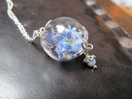 Vergissmeinnicht-Kette mit Labradorit-Perle