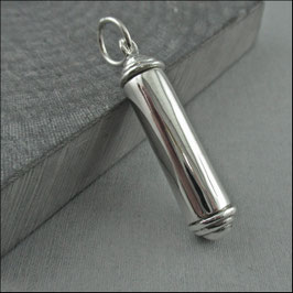 Silbergefäß aus 925 Silber glatt – mit Schraubverschluss – optional mit Lederband (ca. 80 cm)