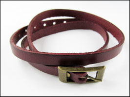 Echtes Lederarmband 3 mal zu wickeln, glatt