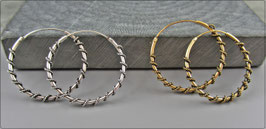 Indische Creolen mit gewundenem Seil 925er Silber