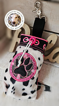 Leckerchenbeutel PAW BUTTON pink/schwarz/weiß DALMATINER OPTIK