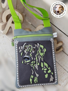 GASSI-Tasche grau/anthrazit/grün "DALMATINER MEHRFARBIG" - Kunstleder/Segeltuch