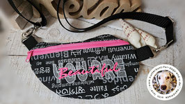 Crossbody-Bag YOU ARE BEAUTIFUL schwarz/grau/pink