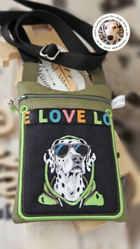 GASSI-Tasche LOVE EDITION - DALMATINER COOL khaki/schwarz - Kunstleder/Segeltuch/Baumwolle