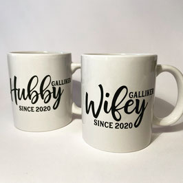 Tasse Braut & Bräutigam "Wifey" / "Hubby" personalisiert