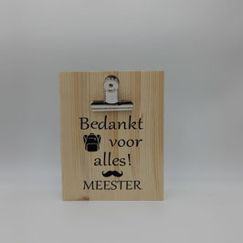 Klembord 'Bedankt voor alles Meester'