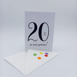 KAART Cijfer verjaardagskaart met confetti