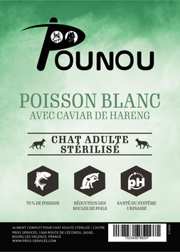 Poisson blanc avec caviar de hareng