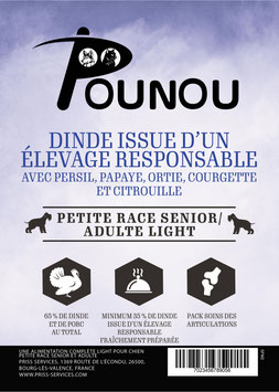 Dinde issue d'un élevage responsable  avec persil, papaye, ortie, courgette et citrouille