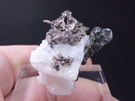 125P - PLATA NATIVA, ALLARGENTUM Y DYSCRASITA EN CALCITA