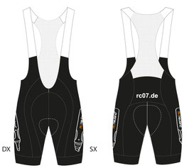 8. KURZE RADHOSE PRO TOUR MIT TRÄGER 4CM BUND 404-4 / MIT HERREN EINSATZ