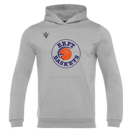 MACRON Banjo Hero Hoodie grau mit ErftBaskets Logo und Wunschname