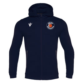 MACRON Cello Zip-Hoodie navy mit ErftBaskets Logo und Wunschname