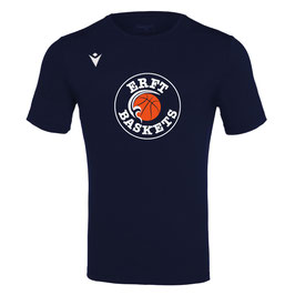 MACRON Boost Eco T-Shirt navy mit ErftBaskets Logo und Wunschname