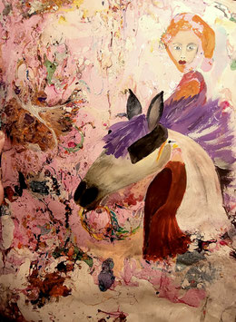 lila Pferd