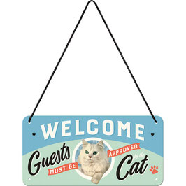 Welcome Guest Cat  Hängeschild 20x10cm  / 28027