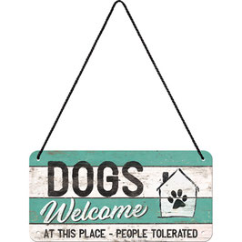PfotenSchild - Dogs Welcome Hängeschild 20x10cm  /  28015