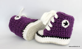 Baby Chucks DUNKELVIOLETT GLITZER