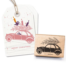 S1431, Stempel Auto mit Tannenbaum