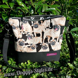 Handtasche "Mops schwarz"