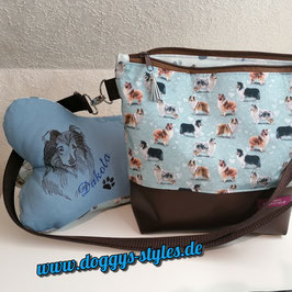 Handtasche "Collie hellblau"