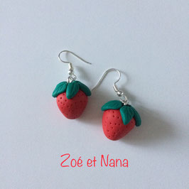 Boucles d'oreilles Fraises