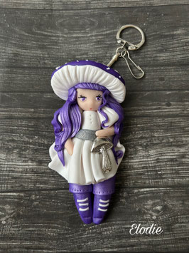 Petite sorcière ... Elodie … porte clé bijou de sac (violet)