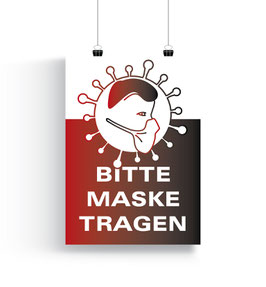 Poster "Bitte Maske tragen"