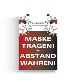 Poster "Maske tragen"