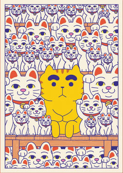 Postkarte Maneki neko