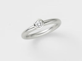 Verlobungsring SOLITÄR PLATIN mit Brillant 0,20ct TW VS