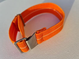 Parachute elastic Nato Strap 20 mm orange dünner weiss  9542