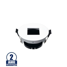Einbaurahmen für LED GU10 Rund mit quad. Lichtauslass Weiß