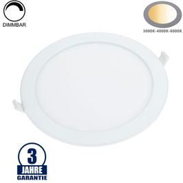 24W LED Einbauleuchte Slim Rund CCT Farbwechsel Dimmbar IP44