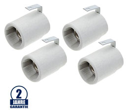 4 Stück: E14 Fassung Keramik mit Bügel