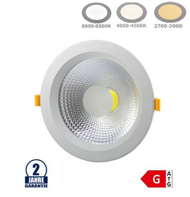 20W LED COB Einbauleuchten rund 145° TÜV, diverse Farben